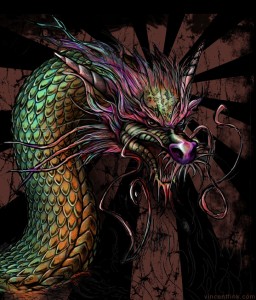 Acid Dragon - colouring - Vincent Fink