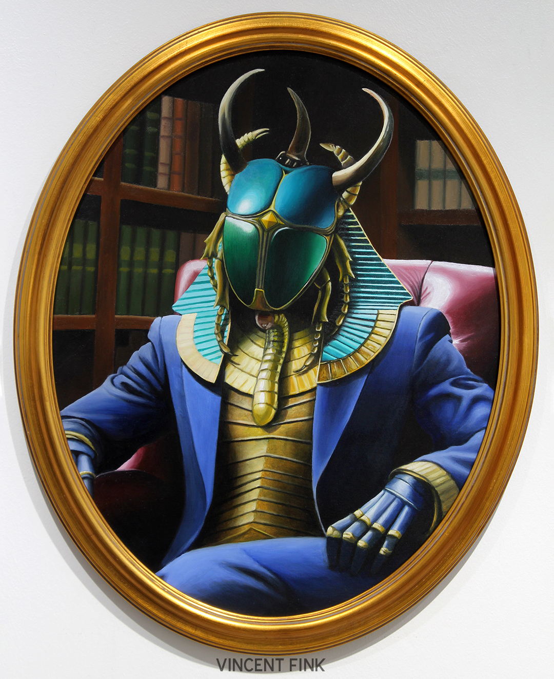 khepri, ancient egyptian scarab god of rebirth contemporary surrealism painting by Vincent Fink at Modern Eden Gallery